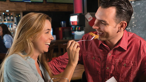 couple casual in bar