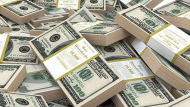 stacks of cash